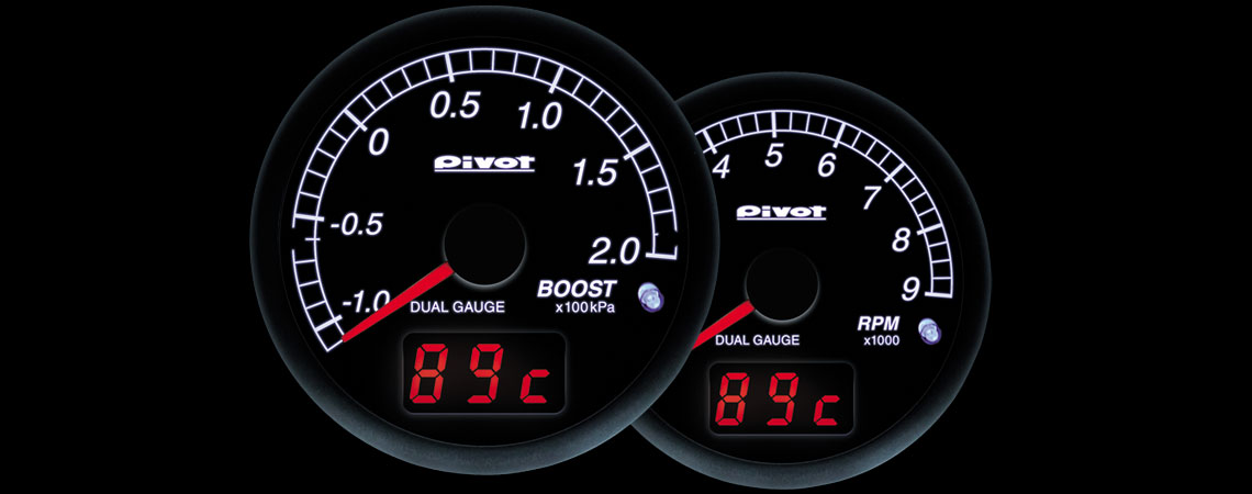 PIVOT（ピボット）　Dual Gauge DXB-B　ターボメーター